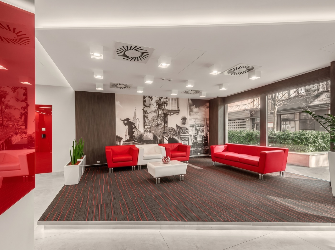 The reception lounge on the ground floor of the institute